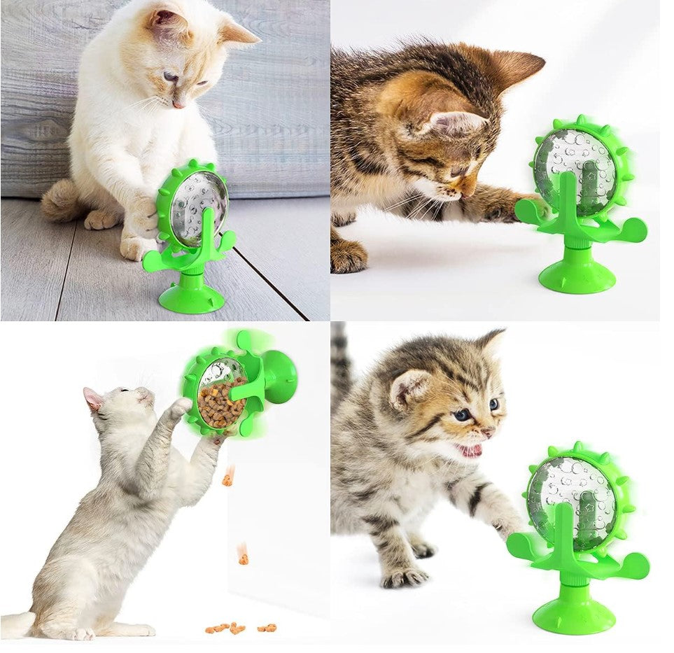 Jucarie hranitoare pentru caini si pisici, Zola®, model moara de vant, din plastic, cu ventuza, 16.5x14x7.5 cm, turcoaz Jucarie hranitoare pentru caini si pisici, Zola®, model moara de vant, din plastic, cu ventuza, 16.5x14x7.5 cm, turcoaz